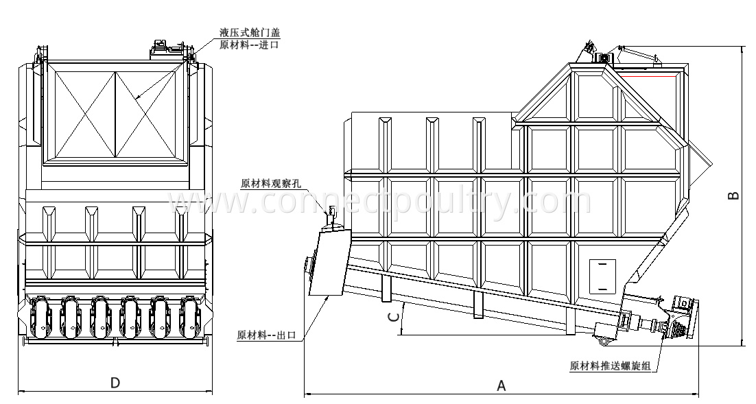 rendering raw material silo